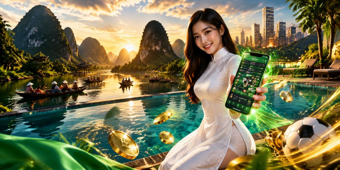 Người dùng mở ứng dụng casino trên điện thoại tại Ninh Bình với phong cảnh truyền thống